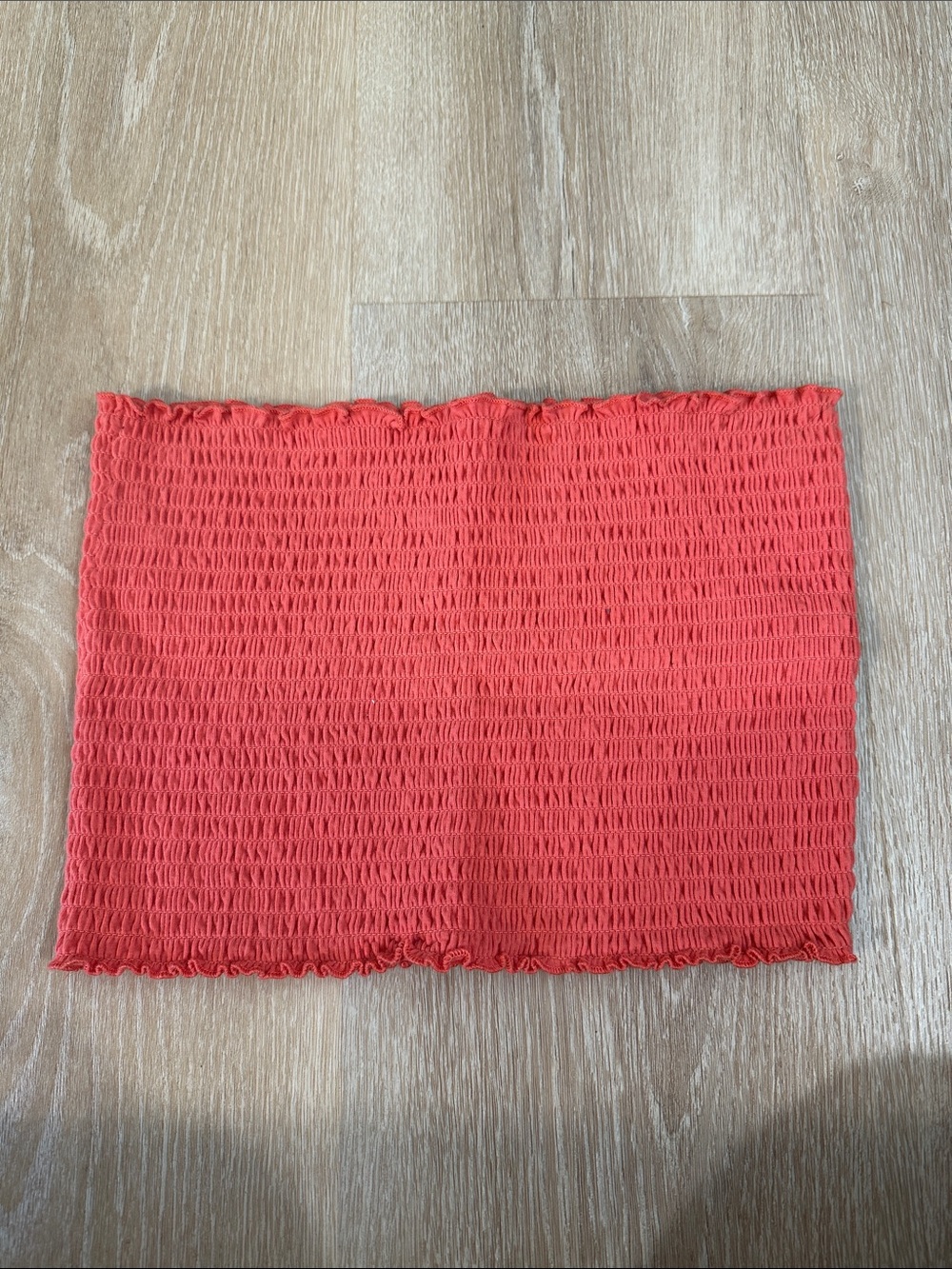 Hollister Coral Smocked Crop Top - Size Medium
